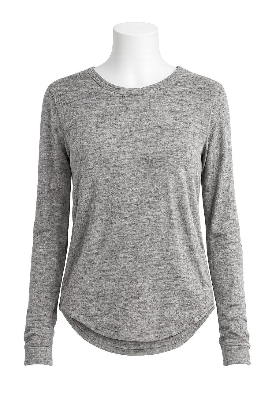 Rag & Bone Giada Slub Knit Long Sleeve Rayon Blend Gray Tee - Size XS